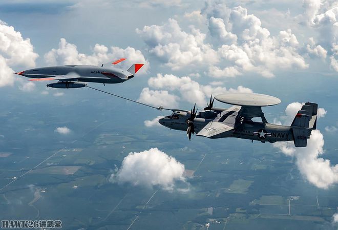 美国MQ-25“黄貂鱼”舰载无人机完成对F-35C战机空中加油试飞(图6) 美国MQ-25“黄貂鱼”舰载无人机完成对F-35C战机空中加油试飞(图6)