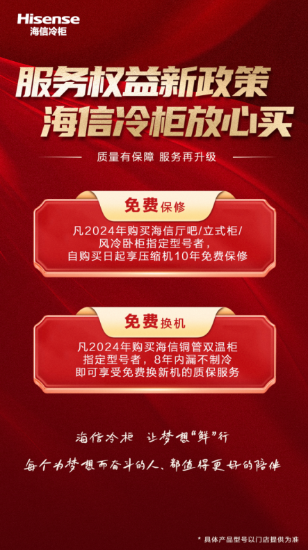 售后再升级！海信冷柜升级压缩机十年免费保修(图1)
